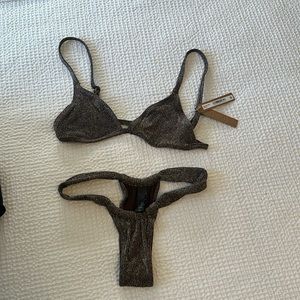 Skims chocolate brown glitter bikini